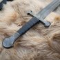 Custom Handmade Damascus Viking Sword With Leather Sheath