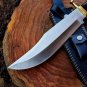 Custom Handmade D2 High Steel Bowi Hunting Knife With Leather Sheath