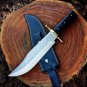 Custom Handmade D2 High Steel Bowi Hunting Knife With Leather Sheath