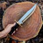 Custom Handmade D2 High Steel Bowi Hunting Knife With Leather Sheath