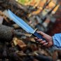 Custom Handmade D2 High Steel Bowi Hunting Knife With Leather Sheath