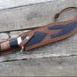 Custom Handmade D2 Steel Hunting Mirror Polish Bowie knife With Leather Sheath