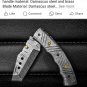 Custom Handmade Damascus Pocket Folding knife With Leather Sheath
