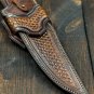CUSTOM HANDMADE  DAMASUS INTEGRAL BOWIE KNIFE WITH LEATHER SHEATH