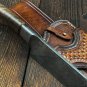 CUSTOM HANDMADE  DAMASUS INTEGRAL BOWIE KNIFE WITH LEATHER SHEATH