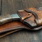 CUSTOM HANDMADE  DAMASUS INTEGRAL BOWIE KNIFE WITH LEATHER SHEATH