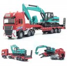 Toys Flatbed Truck With Excavator Construction Equipment Diecast Trucks Gift Kids Boys