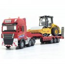 Toys Flatbed Truck With Road Roller Construction Equipment Diecast Truck Gift Kids Boys