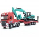 Toys Flatbed Truck Trailer Transport Excavator Truck Diecast Gift Kids Boys