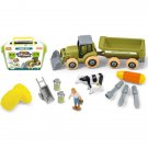 Toys Take Apart Farm Tractor Trailer Truck Playset Loader Corns Transport Gift Kids Boys