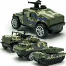 Toys 4Pcs Military Army Vehicle Diecast Jeep Tanke Cars Toddlers Gift Kids Boys