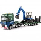 Toys 1/50 Flatbed Truck Transport Trailer Loader Excavator Diecast Gift Kids Boys