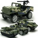 Toys Military Army Vehicle Tank Jeep 4 In 1 Playset Diecast Cars Gift Kids Boys
