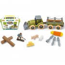 Toys Take Apart Farm Playset Tractor Truck Loader Wood Transport Gift Kids Boys