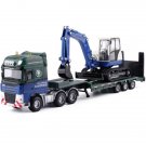 Toys 1:50 Flatbed Truck Trailer Transport Loader Excavator Diecast Model Gift Kids Boys