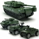 Toys 4Pcs Military Army Vehicle Tank Model Car Diecast Cars Set Gift Kids Boys