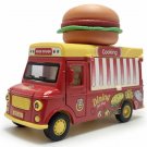 Toys 1:36 Hamburger Food Truck Van Model Car Diecast Truck Pull Back Gift Kids Boys