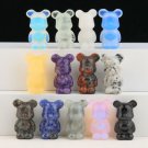 1 Cute Natural Quartz Crystal Gloomy Bear Raw Gemstone Skull Carved Animal Healing