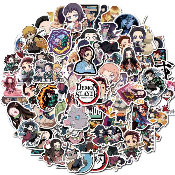 100Pcs Demon Slayer Jump Comics Anime Phone Laptop Wall Decal Peeker Sticker
