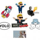 7Pcs Wsb Wallstreetbets Wall Street Bets Subreddit Vinyl Stickers For Laptop