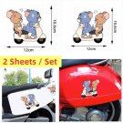 A Pair Of Tom & Jerry Decal Stickers Funny Vinyl Motorcycle Car Window Scratch
