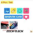 6 Pcs/Set Baby In Car Safety Decal Sticker Cartoon Funny Vinyl Truck Suv Window