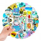 50 Pcs Vinyl Stickers Summer Vacation Beach Tree Bomb Graffiti Waterproof Decal