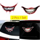 2 Pcs/Set Decal Sticker 3D Smile Blood Mouth Halloween Prank Vinyl Suv Window
