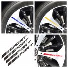 8 Pcs/Set Decal Sticker Vinyl Universal "Sport" Mark Car Wheel Rim Reflective