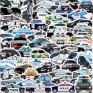 50 Pcs Vinyl Stickers Cartoon Police Car Fridge Bomb Graffiti Waterproof Decal