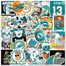 50 Pcs / Set Vinyl Stickers Miami Dolphins Football Fridge Bomb Waterproof Decal