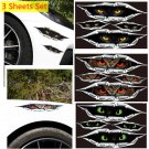 3 Sheet /Set Vinyl Decal Stickers 3D Night Fury Owl Cat Peek Eyes Suv Car Window