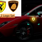 2 Pcs/Set Decal Stickers Prank Funny Lamborghini Ferrari Logo Vinyl Car Window