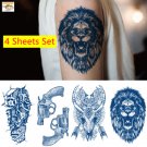 4 Sheets Tattoo Stickers 3D Juice Semipermanent Long Last Waterproof Body Art