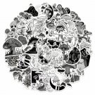 10 Black And White Mushroom Stickers Fungi Dark Variety Vinyl Decal Grey