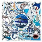 50 Shark Stickers Fish Great White Teeth Vinyl Decals Laptop Phone Luggage