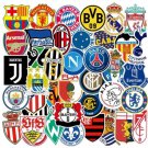 50Pcs Football Soccer Stickers Team Emblem Logo English Teams European Vinyl