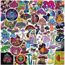 50Pcs Psychedelic Mushroom Stickers Trip High Colorful Toadstool Edible Vinyl