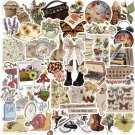 50Pcs Vintage Scrapbooking Stickers Journal Pretty Cute Journaling Decorative