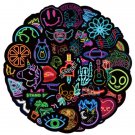 50Pcs Neon Random Stickers Vinyl Sign Colorful Light Bomb