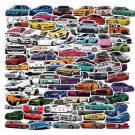 50Pcs Car Vinyl Stickers Vintage Sports Cars Vehicle Lambo Ferrari Bomb