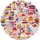50Pcs Dessert Stickers Cake Bakery Sweets Colorful Cute Journal