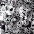 50Pcs Random Shiny Stickers Vinyl Decals Greyscale Sticker Bomb Unique