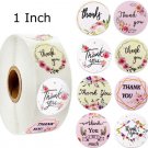 40 Thank You Stickers Envelope Small Business 1 Inch Round Flowery Colorful Cute