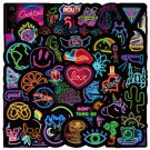 10Pcs Neon Random Stickers Vinyl Sign Colorful Light Bomb
