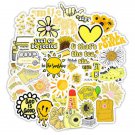 50Pcs Yellow Vsco Girl Stickers Hydro Flask Good Vibes Decal Teen Positivity