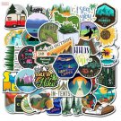 50Pcs Camping Stickers Wilderness Hiking Sticker Outdoors Hunt Trees Animals