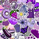 10Pcs Purple Vsco Girl Stickers Hydro Flask Good Vibes Decal Teen Positivity