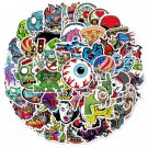 50Pcs Sticker Horror Scary Skull Stickers Vinyl Skateboard Pack Decal