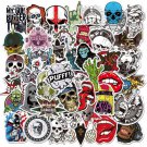 50Pcs Sticker Horror Scary Skull Stickers Vinyl Skateboard Luggage Pack Logo